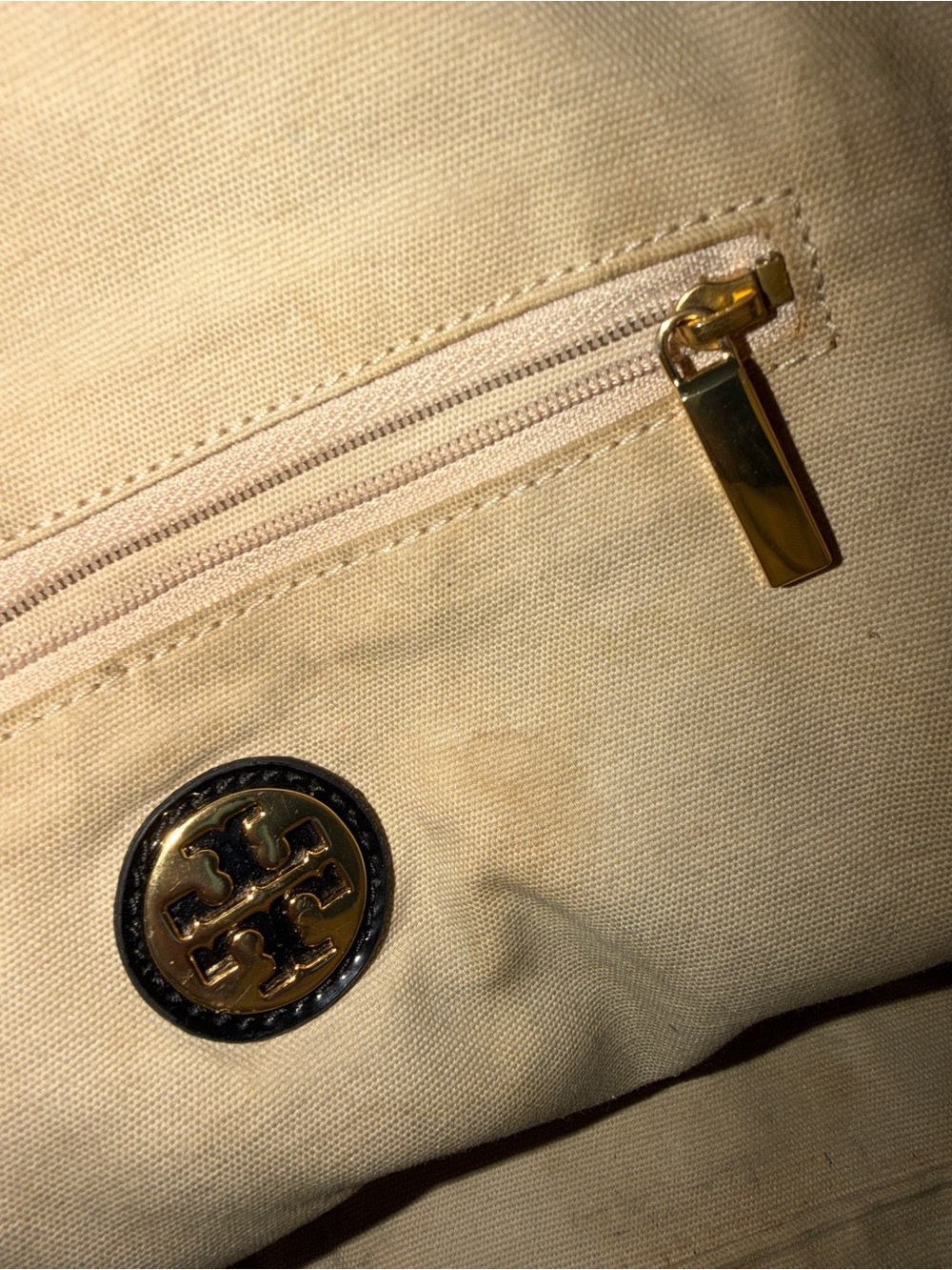 Tory Burch Black Nylon Tote with Patent Logo - Picture 5 of 8